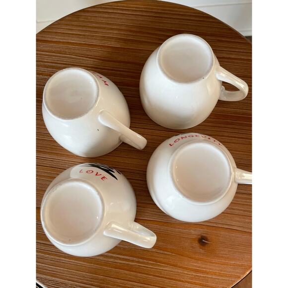 Ceramic Cups, pink inside, Chinese characters - Picture 7 of 8